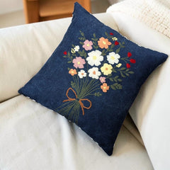 Hand-Stitched No Two Alike Jeans Cushion Cover_ CC-51