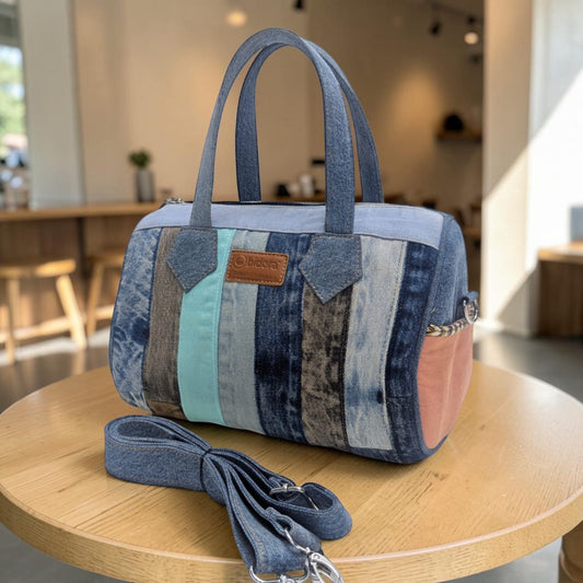 Duffle Bag – Kajolrekha Premium Patchwork Denim Duffle Bag