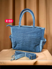 Irha-Patchwork Denim Tote Bag-E02