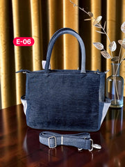 Irha-Patchwork Denim Tote Bag-E06