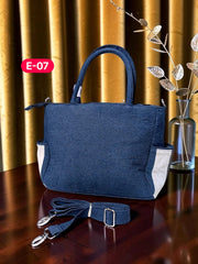 Irha-Patchwork Denim Tote Bag-E07