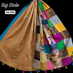 Handmade Silk Stole- While style meets utility-Big Size-2954