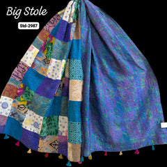 Handmade Silk Stole- While style meets utility-Big Size-2987