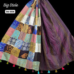Handmade Silk Stole- While style meets utility-Big Size-3036