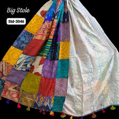 Handmade Silk Stole- While style meets utility-Big Size-3046