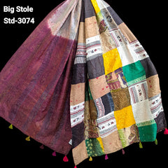 Handmade Silk Stole- While style meets utility-Big Size-3074
