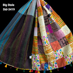 Handmade Silk Stole- While style meets utility-Big Size-3419