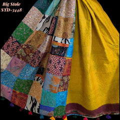Handmade Silk Stole- While style meets utility-Big Size-3448