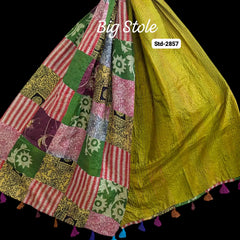 Handmade Silk Stole- While style meets utility-Big Size-2857