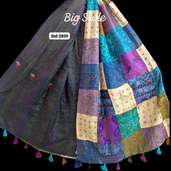 Handmade Silk Stole- While style meets utility-Big Size-2859