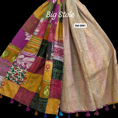 Handmade Silk Stole- While style meets utility-Big Size-2861