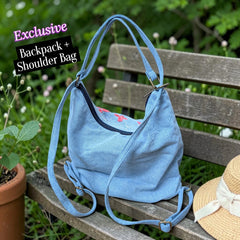 Hannah- Hand-stitch Casual Everyday Shoulder+Backpack Bag HR 01