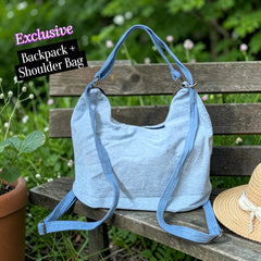 Hannah- Hand-stitch Casual Everyday Shoulder+Backpack Bag HR 08