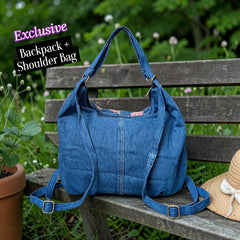Hannah- Hand-stitch Casual Everyday Shoulder+Backpack Bag HR 10