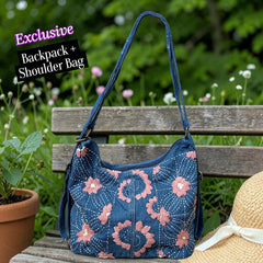 Hannah- Hand-stitch Casual Everyday Shoulder+Backpack Bag HR 10
