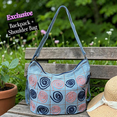 Hannah- Hand-stitch Casual Everyday Shoulder+Backpack Bag HR 14