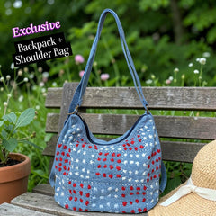 Hannah- Hand-stitch Casual Everyday Shoulder+Backpack Bag HR 16