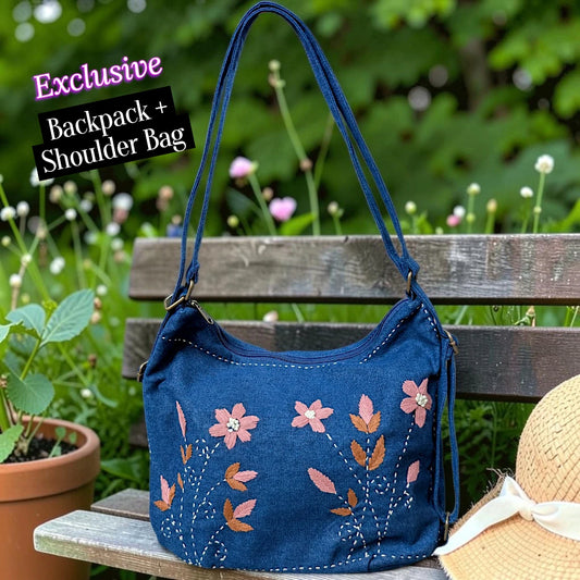 Hannah- Hand-stitch Casual Everyday Shoulder+Backpack Bag HR 20
