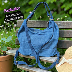 Hannah- Hand-stitch Casual Everyday Shoulder+Backpack Bag HR 22