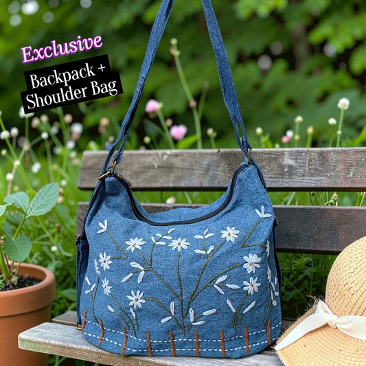 Hannah- Hand-stitch Casual Everyday Shoulder+Backpack Bag HR 27