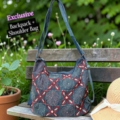 Hannah- Hand-stitch Casual Everyday Shoulder+Backpack Bag HR 47