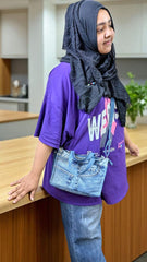 Aqua Denim Casual Bag