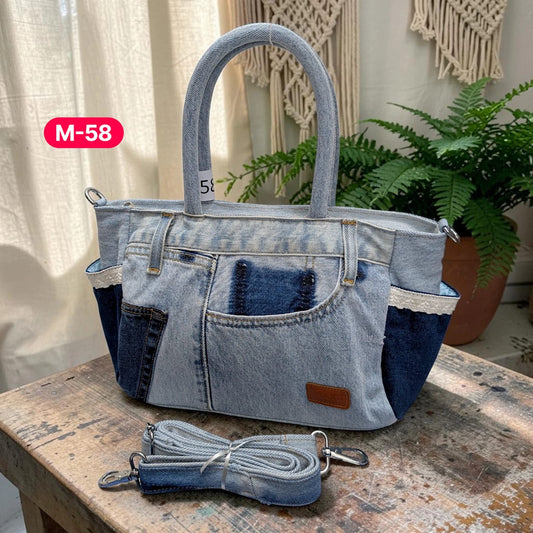 Moon Denim Bag – Vintage Jeans Bag for Everyday Style-M 58
