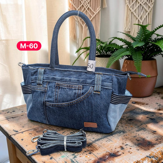 Moon Denim Bag – Vintage Jeans Bag for Everyday Style-M 60