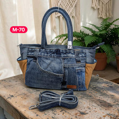 Moon Denim Bag – Vintage Jeans Bag for Everyday Style-M 70