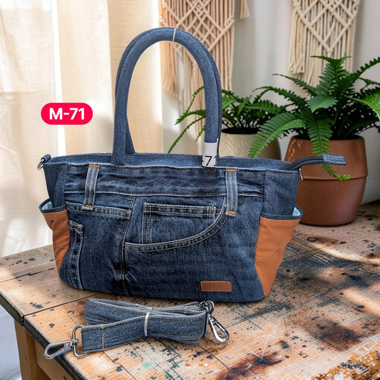 Moon Denim Bag – Vintage Jeans Bag for Everyday Style-M 71