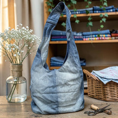 Embroidered Denim Boho Shoulder Bag