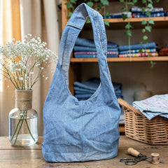 Embroidered Denim Boho Shoulder Bag