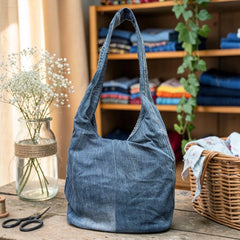 Embroidered Denim Boho Shoulder Bag