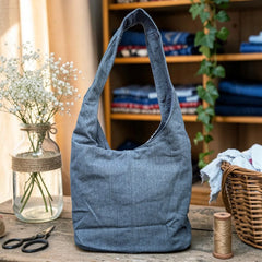 Embroidered Denim Boho Shoulder Bag