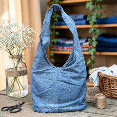 Embroidered Denim Boho Shoulder Bag