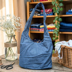 Embroidered Denim Boho Shoulder Bag