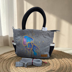 Premium Denim Shoulder Tote Bag Daffodil D-114