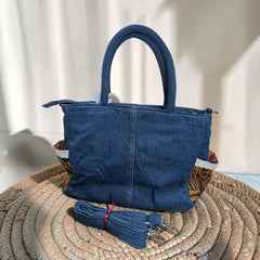 Premium Denim Shoulder Tote Bag Daffodil D-115