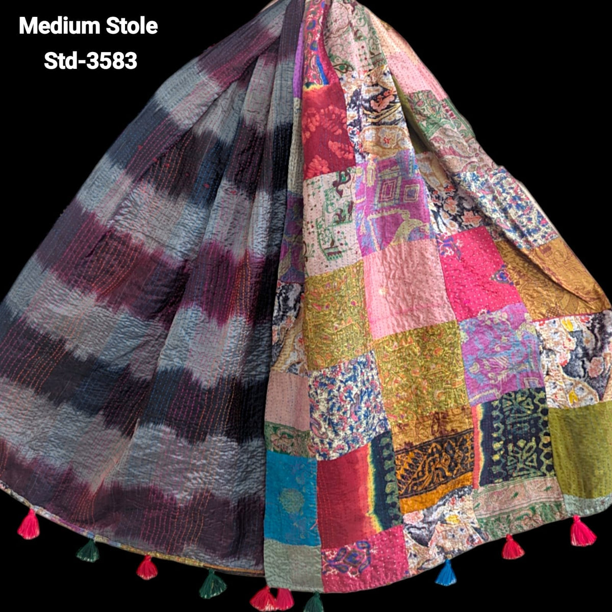 Handmade Silk Stole- While style meets utility- Medium Size-3583