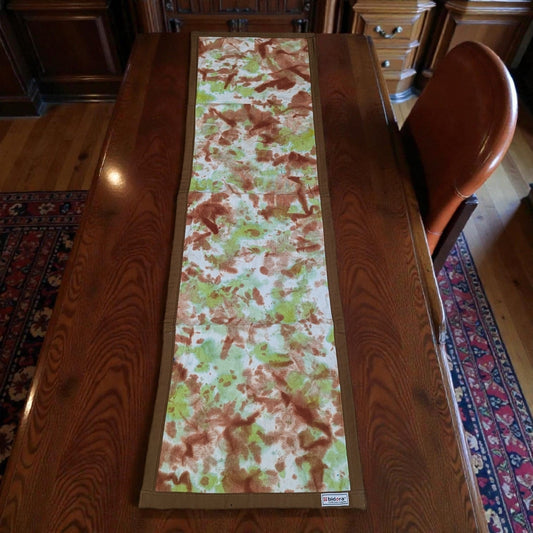 Handmade Batic Table Runner – Denim Backside & Borderline Finish