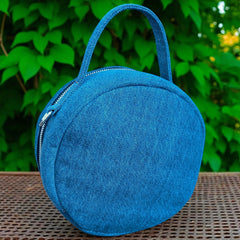 Sakura_Denim Round Bag- Trendy Look with Ample Space