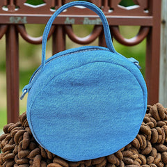 Sakura_Denim Round Bag- Trendy Look with Ample Space