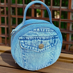Sakura_Denim Round Bag- Trendy Look with Ample Space