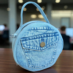 Sakura_Denim Round Bag- Trendy Look with Ample Space