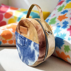 Sakura Tiedie Denim Round Bag- Trendy Look with Ample Space