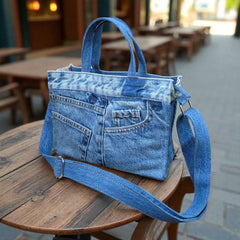 Aqua Denim Casual Bag