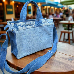 Aqua Denim Casual Bag