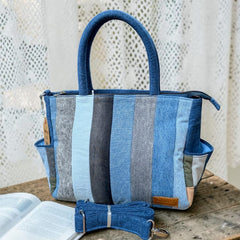 Irha-Patchwork Denim Tote Bag