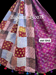 Handmade Silk Stole- While style meets utility-Big Size-1343