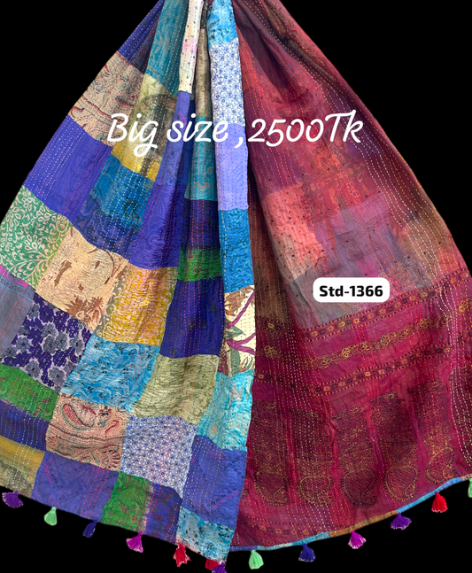 Handmade Silk Stole- While style meets utility-Big Size-1366